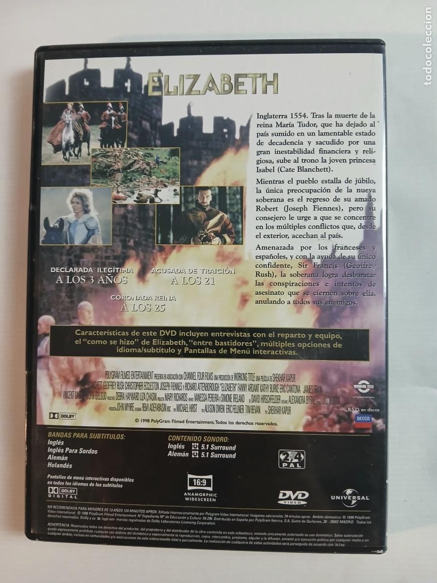 Cine: DVD - ELIZABETH - UNiVERSAL - Foto 2