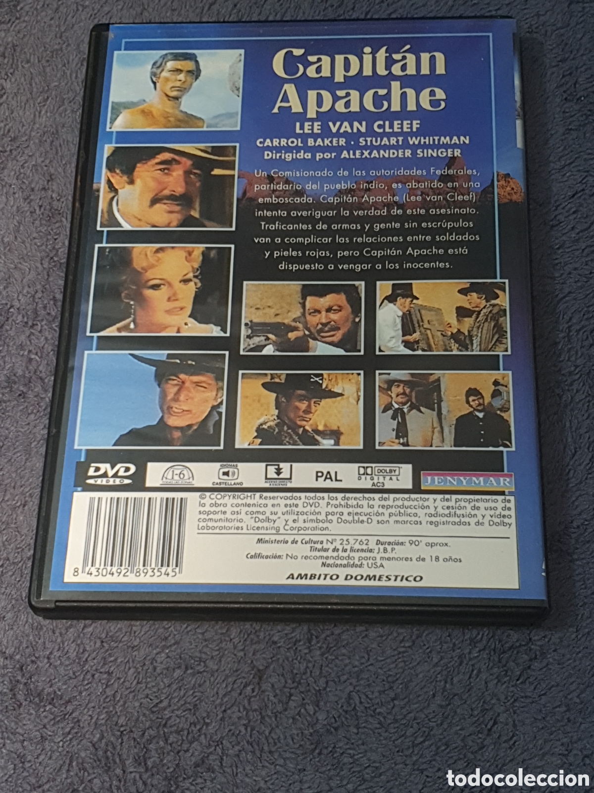 Cine: Dvd-68. Capit&aacute;n Apache - Lee Van Cleef, De 2&ordf; Mano. - Foto 2