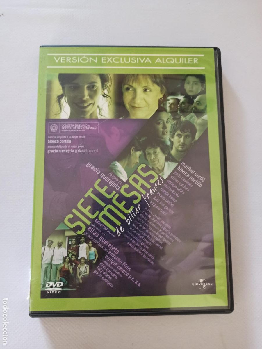 Cinema: DVD SIETE MESAS DE BILLAR FRANCES - EDICION DE ALQUILER - MARIBEL VERDU, BLANCA PORTILLO (109)