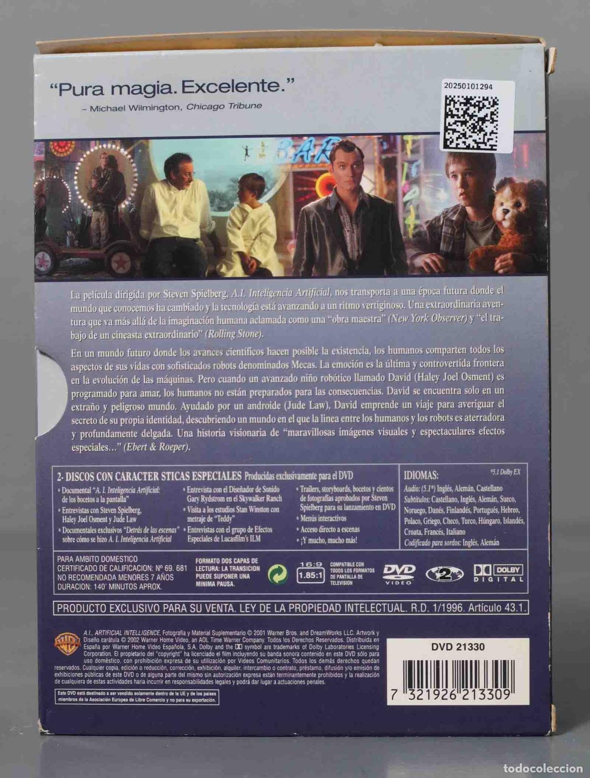 Cine: DVD. INTELIGENCIA ARTIFICIAL - Foto 2