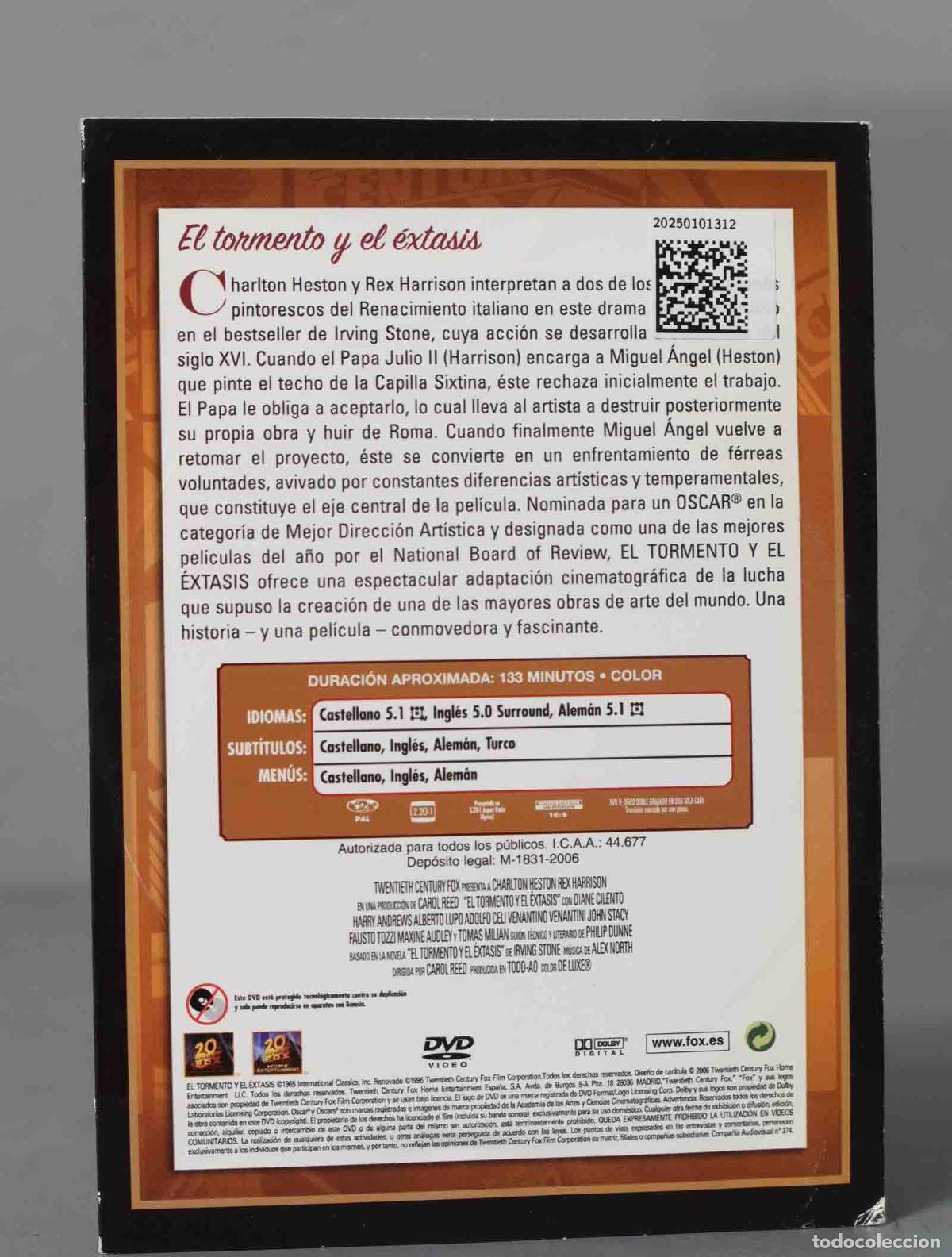 Cine: DVD. EL TOMENTO Y EL EXTASIS - Foto 2
