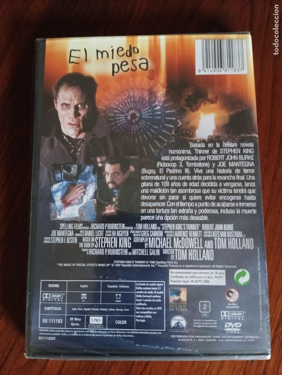 Cine: Thinner (stephen King) DVD PRECINTADO. - Foto 2