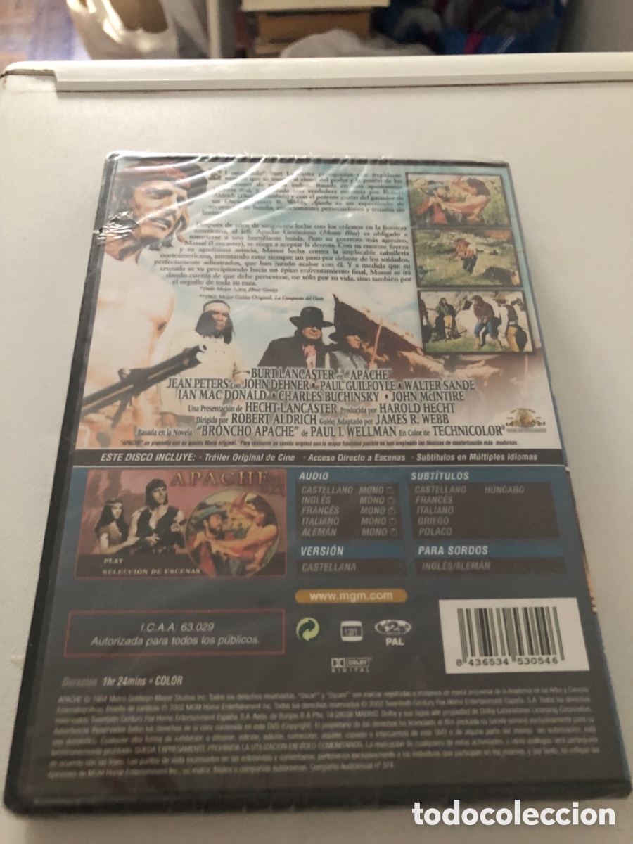 Cine: Apache ( Burt Lancaster) Dvd Nuevo Precintado - Foto 2