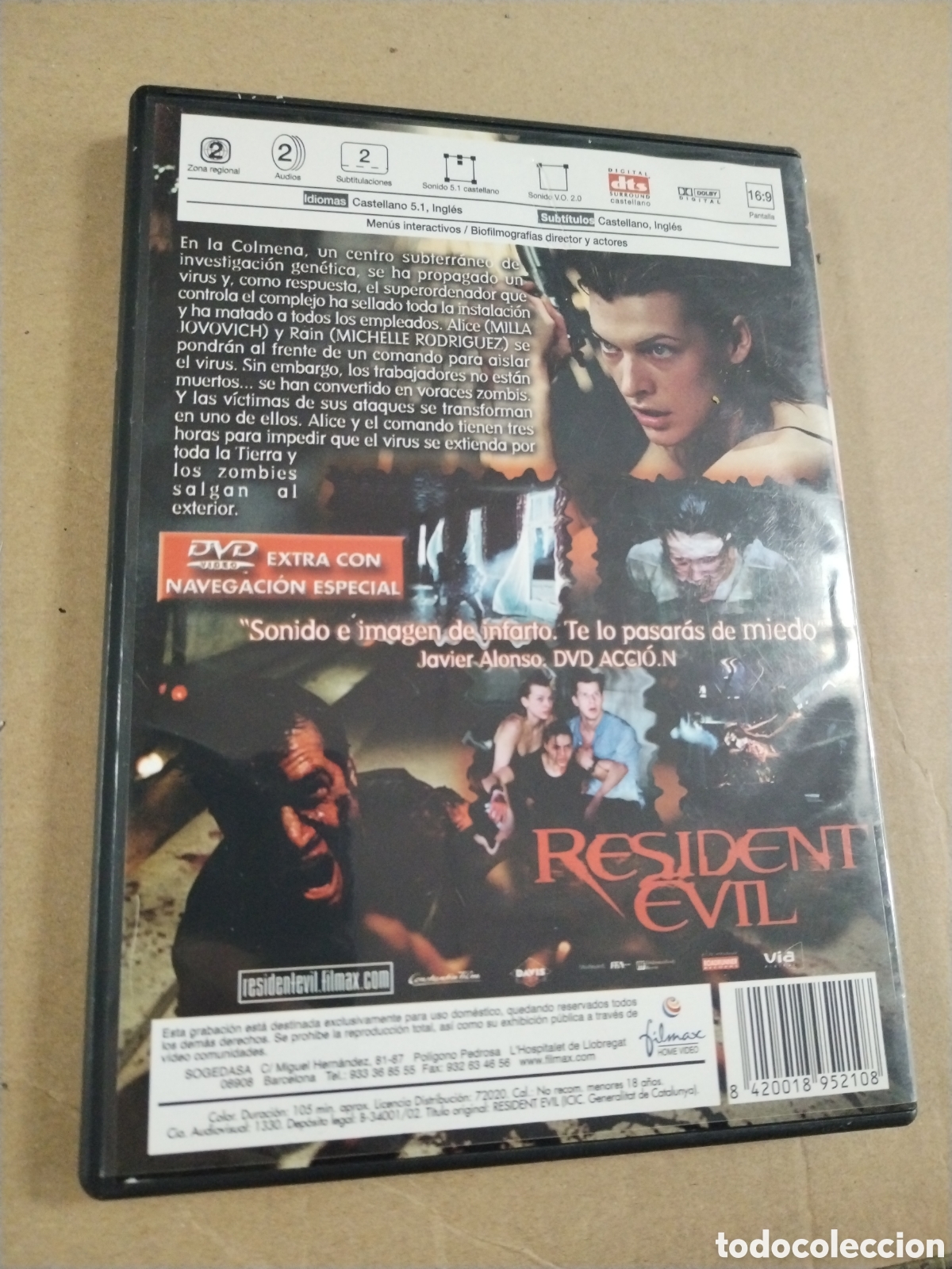 Cine: RESIDENT EVIL - EDICI&Oacute;N LIMITADA. 2 DVDs - Foto 4