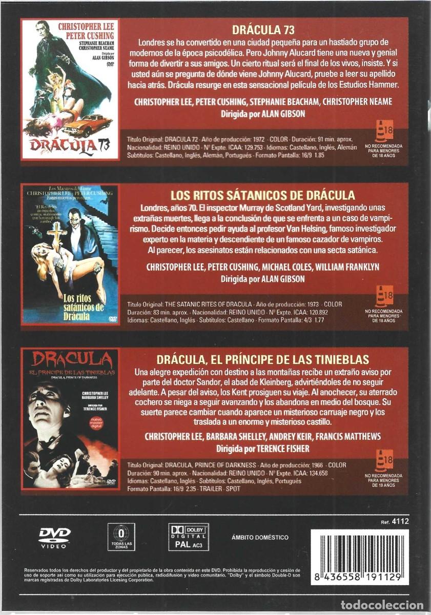 Cine: DR&Aacute;CULA CHRISTOPHER LEE 3 PEL&Iacute;CULAS - Foto 2