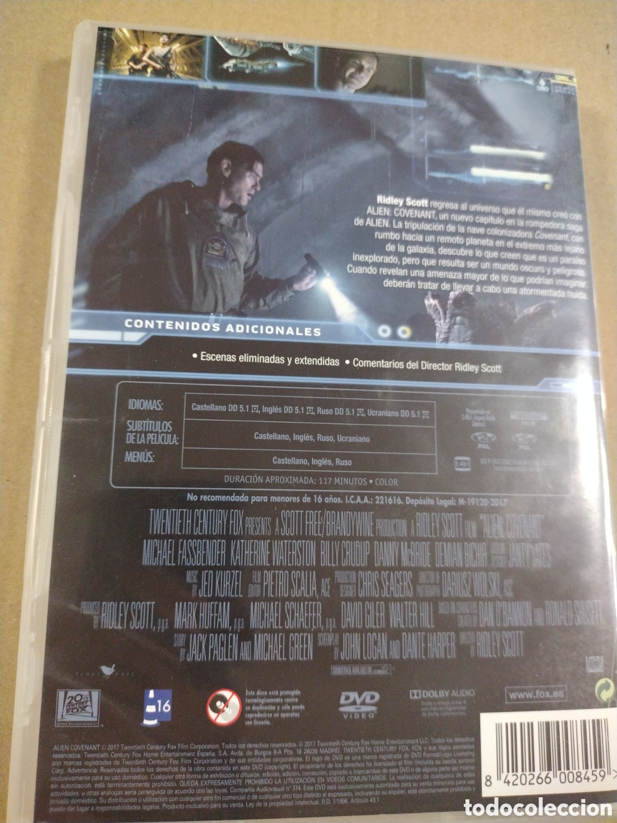 Cine: ALIEN COVENANT (RIDLEY SCOTT). DVD - Foto 2