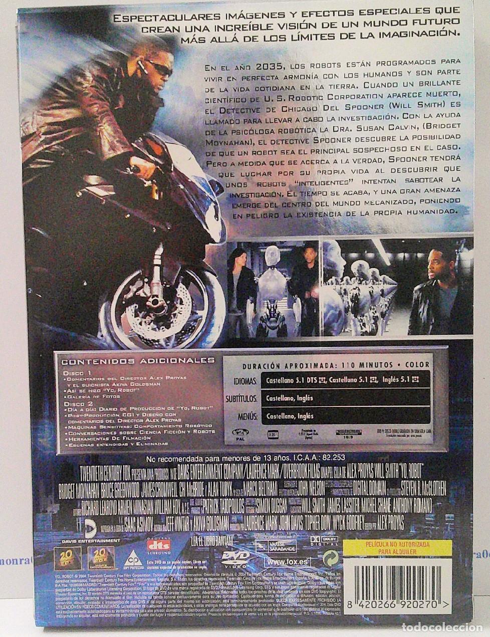 Cine: DVD E010 PELICULA YO ROBOT 2 DVD - Foto 2