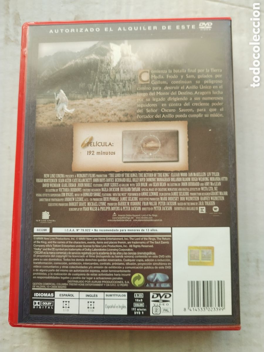 Cine: DVD EL SE&Ntilde;OR DE LOS ANILLOS - Foto 2