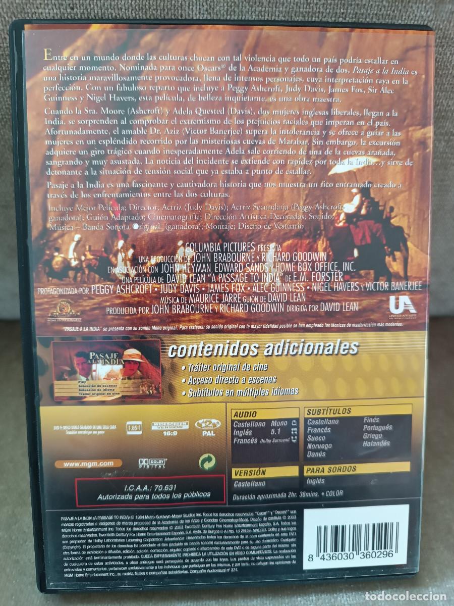 Cine: PASAJE A LA INDIA, DE DAVID LEAN - DVD - Foto 2