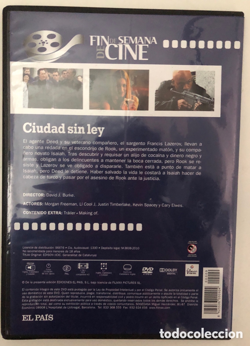 Cine: DVD. CIUDAD SIN LEY. - Foto 2
