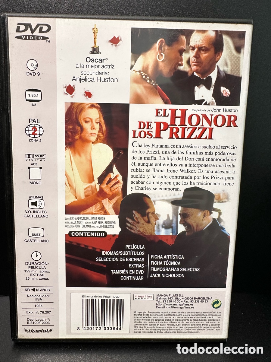 Cine: El Honor de los Prizzi (DVD) - Foto 2
