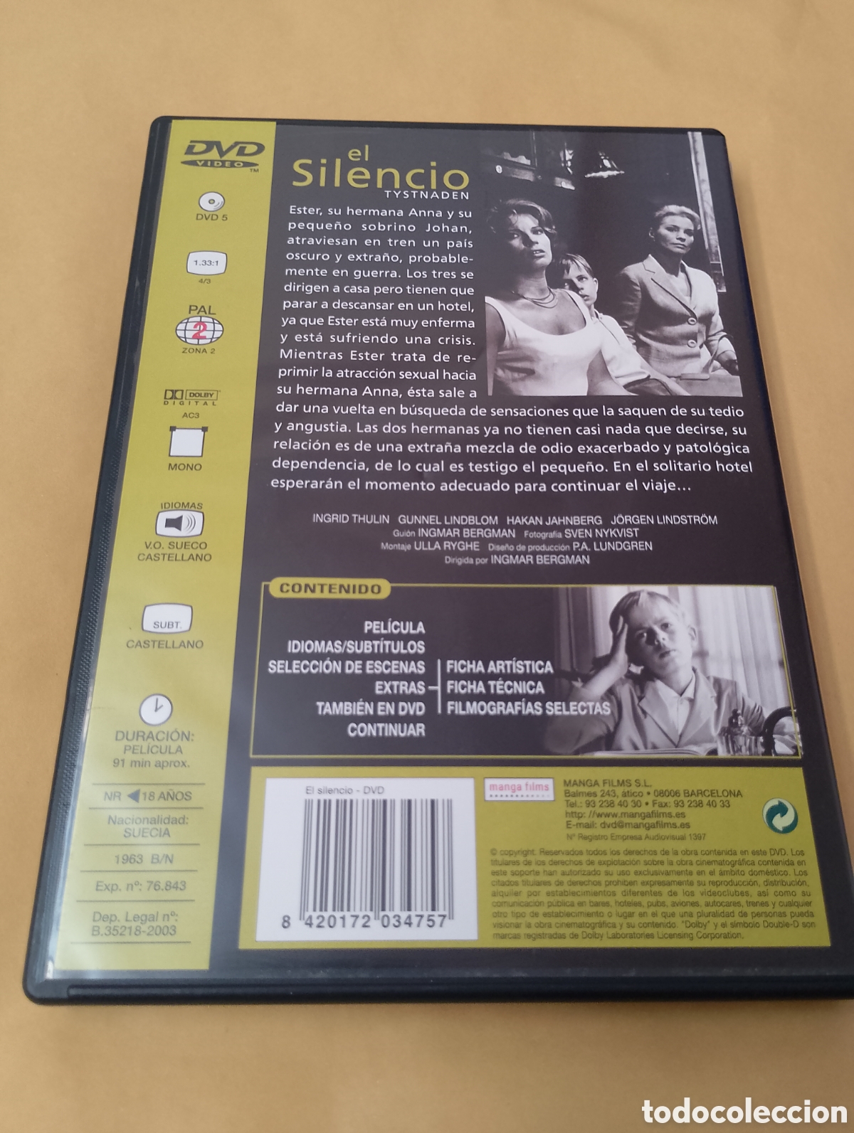 Cine: Dvd. El silencio. Ingmar Bergman. - Foto 2