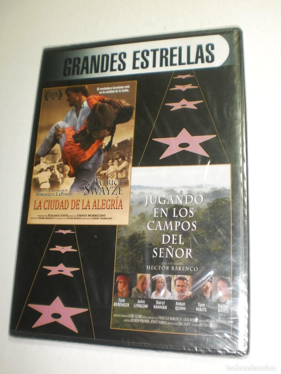 Cine: dvd 2 pelis la ciudad de la alegr&iacute;a 128 m. jugando en los campos del se&ntilde;or 185 m caja fina precintad