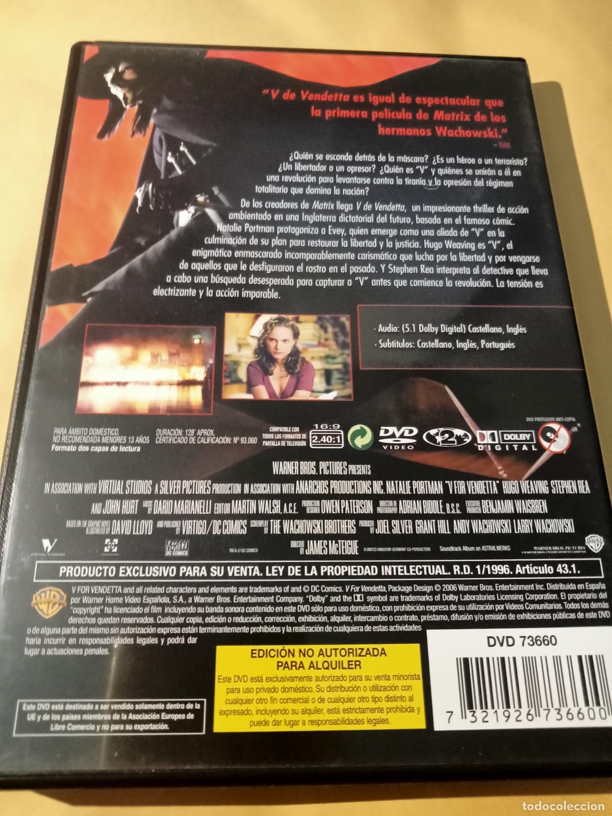 Cine: Dvd. V de Vendetta. Alan Moore. - Foto 2