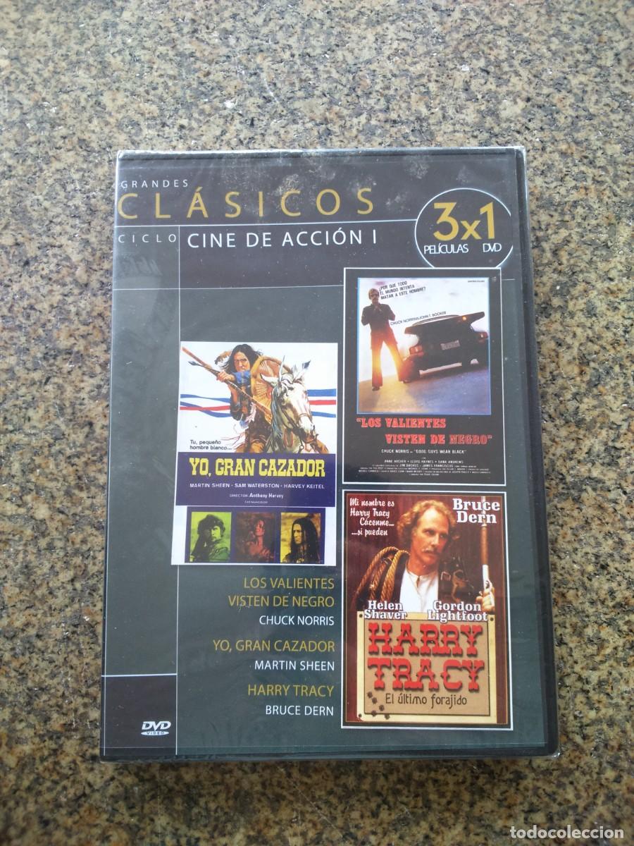 Cinema: DVD -- YO, GRAN CAZADOR / LOS VALIENTES VISTEN DE NEGRO / HARRY TRACY -- CAJA FINA --