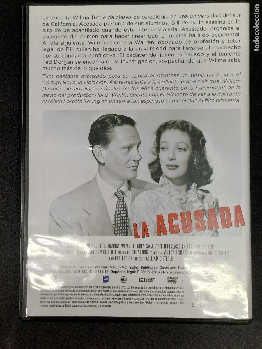 Cine: LA ACUSADA/LORETTA YOUNG/DVD. - Foto 3