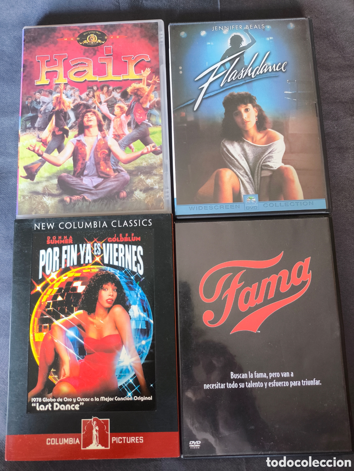 Cine: Lote 4 DVDs Musicales Ic&oacute;nicos (Hair, Flashdance, Fama, Por Fin Ya Es Viernes)