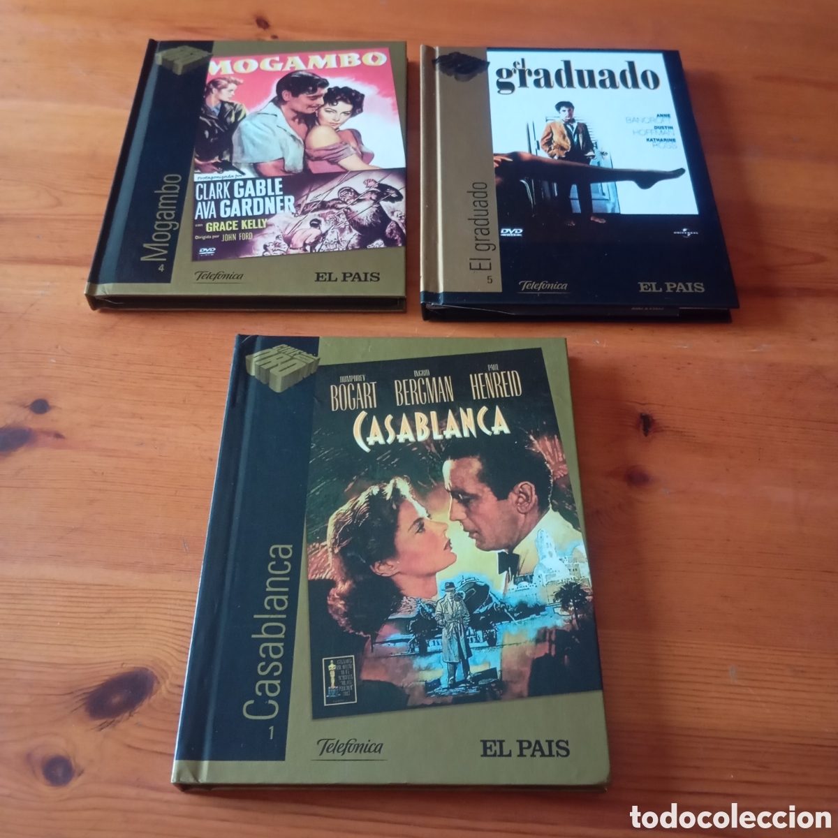 Cinema: 3 DVD con libro cl&aacute;sicos: Mogambo, Casablanca, El graduado