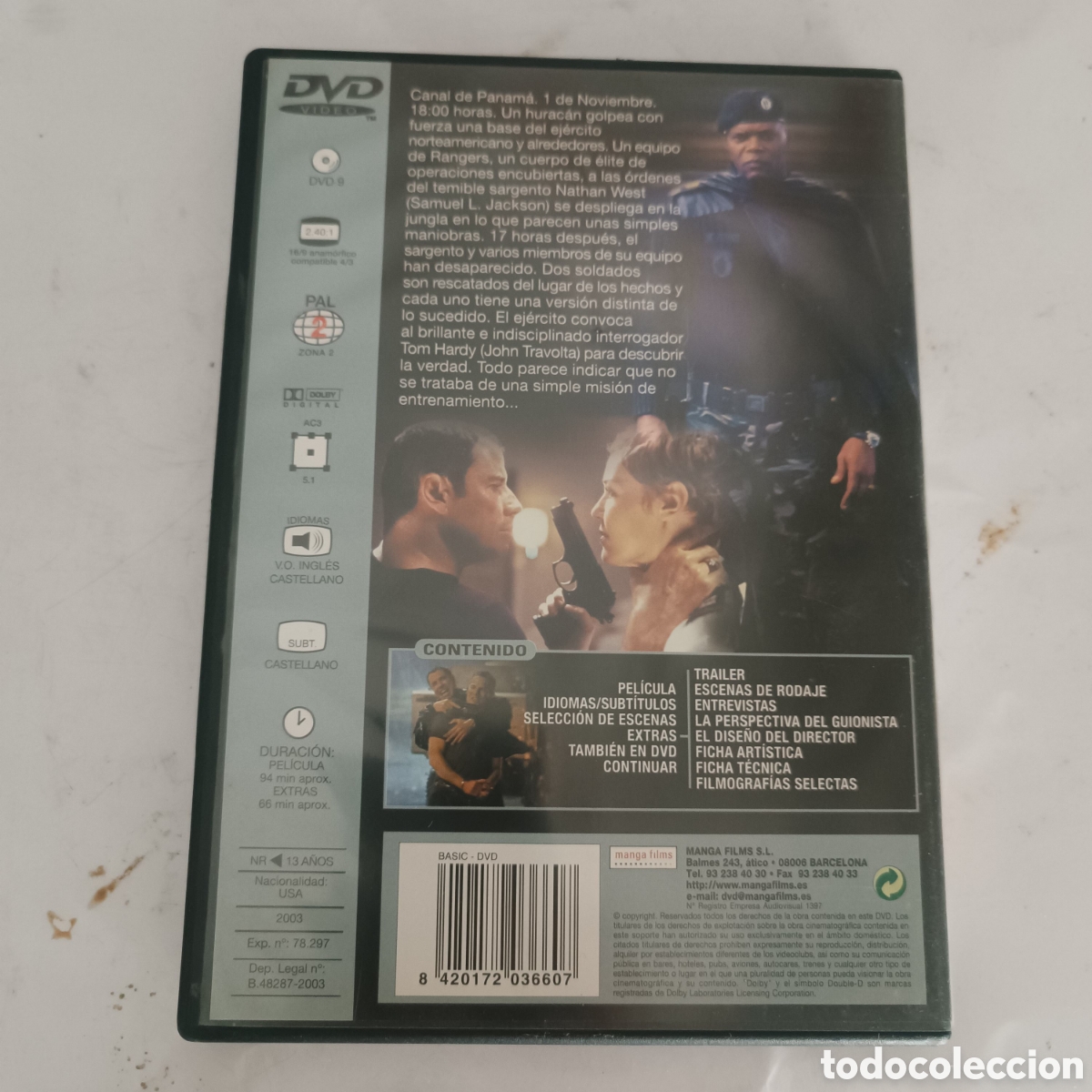 Cine: BASIC - DVD- JOHN TRAVOLTA , SAMUEL L. JACKSON - Foto 2