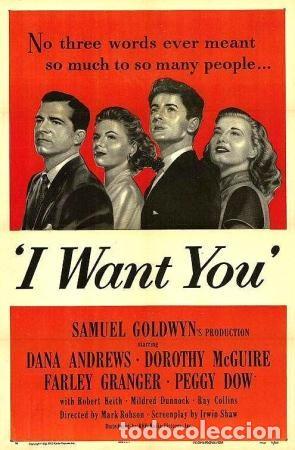 Cinema: No quiero decirte adios - I want you- Dana Andrews , Dorothy McGuire DVD Nuevo en Espanol
