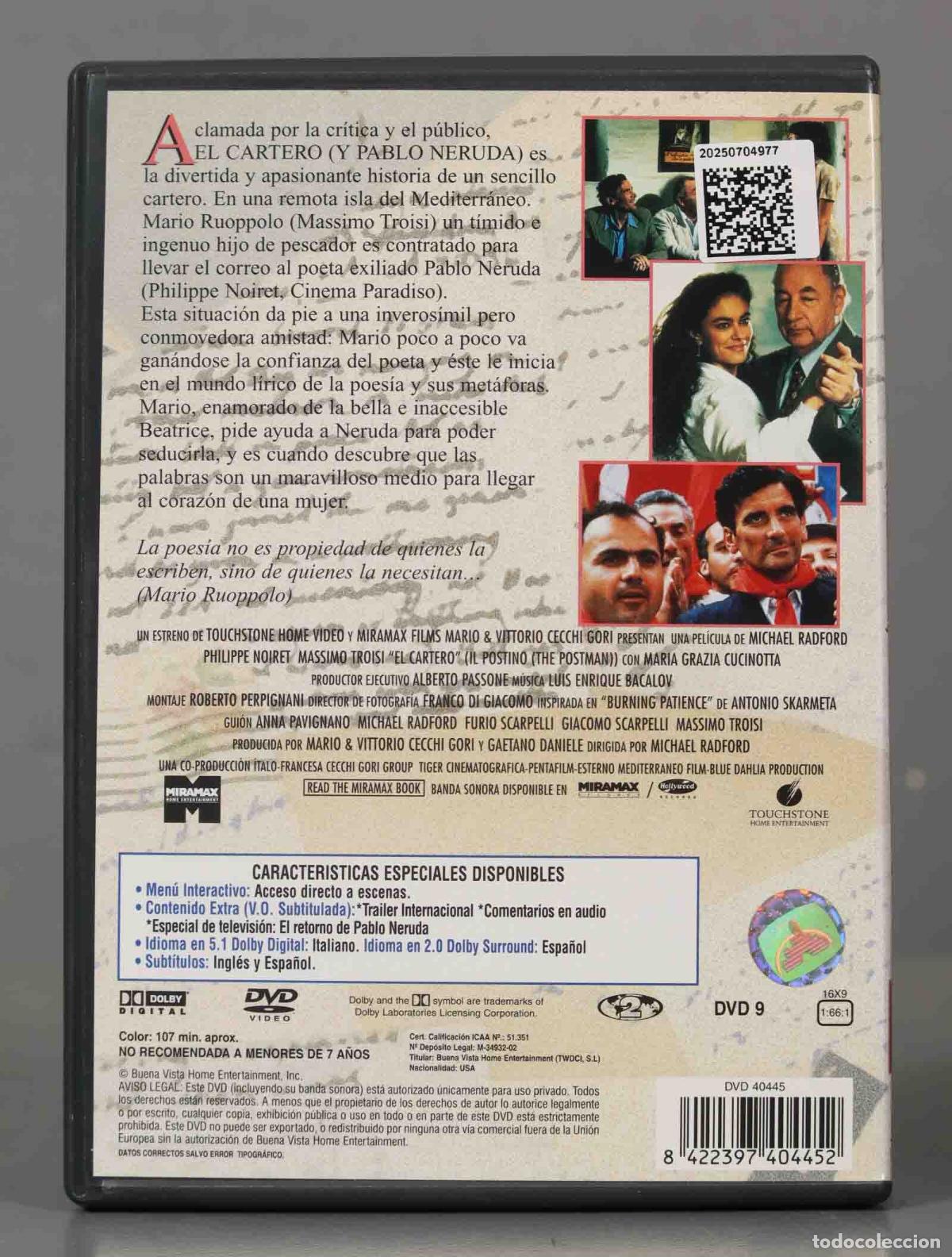 Cine: DVD. EL CARTERO Y PABLO NERUDA - Foto 2