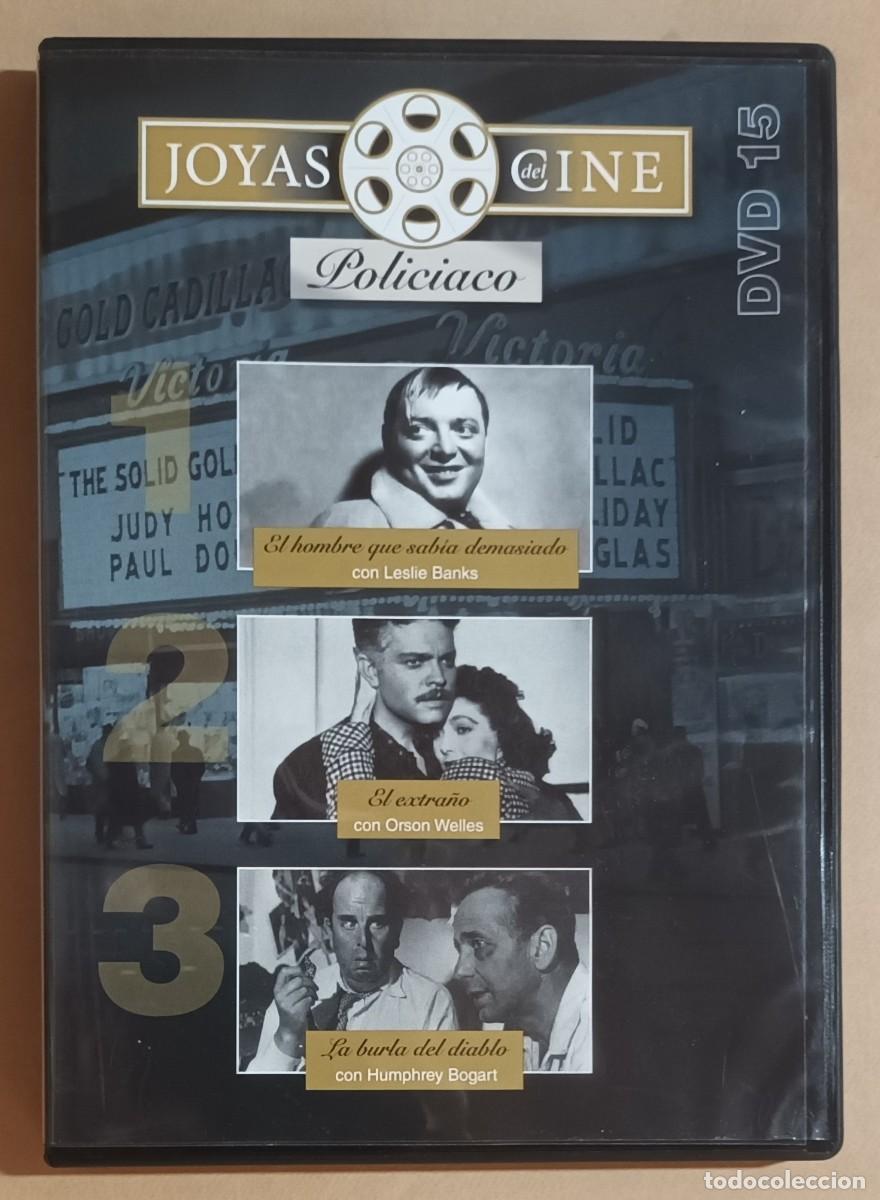 Cine: DVD - JOYAS DEL CINE 15 - POLIC&Iacute;ACO - EL EXTRA&Ntilde;O/LA BURLA DEL DIABLO/EL HOMBRE QUE SAB&Iacute;A DEMASIADO
