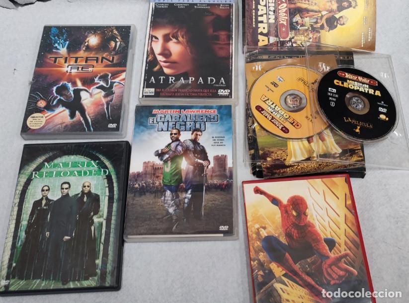 Cine: LOTE DE 6 PELICULAS EN DVD, TITAN, MATRIX, EL CABALLERO NEGRO, SPIDERMAN, ASTERIX, ATRAPADA