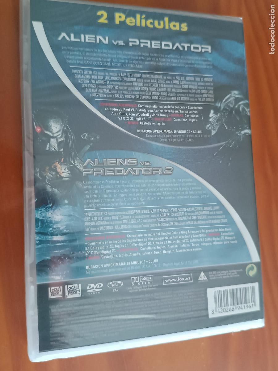Cine: ALIEN VS PREDATOR 1 Y 2 PACK DVD PRECINTADO - Foto 2