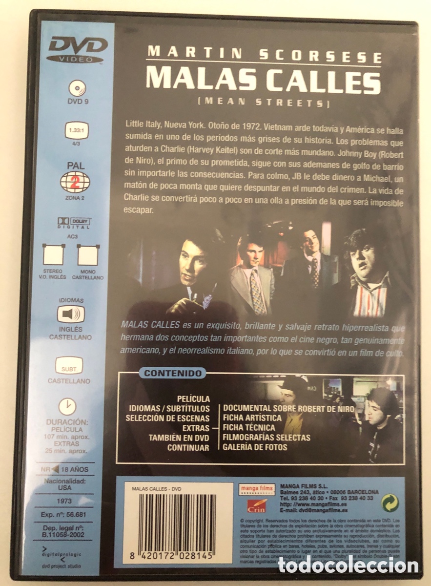 Cine: DVD MALAS CALLES . ROBERT DE NIRO - Foto 2