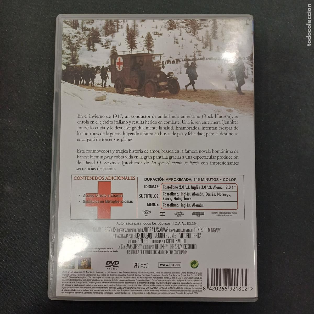 Cine: ADIOS A LAS ARMAS/DVD. - Foto 3