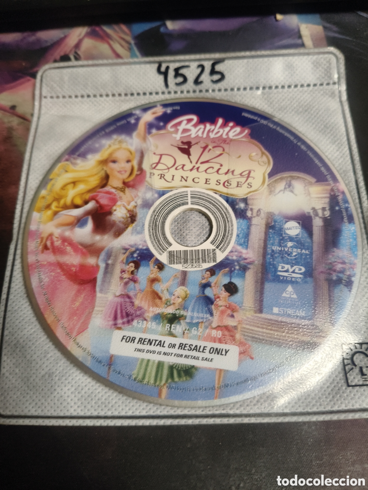 Cine: Barbie las 12 princesas bailarinas DVD - 4525 ( disco solo)