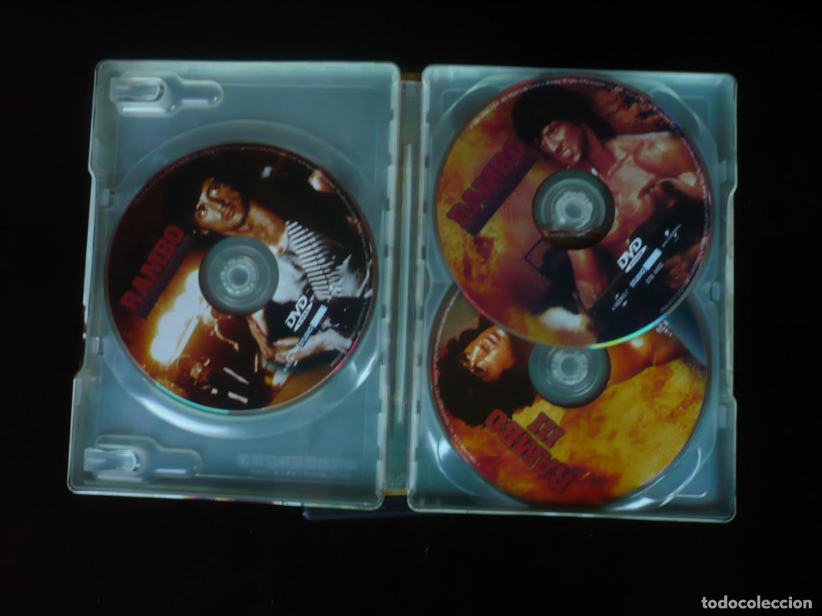 Cine: rambo acorralado + parte II + rambo III la trilogia definitiva - en caja metalica - dvd como nuevos