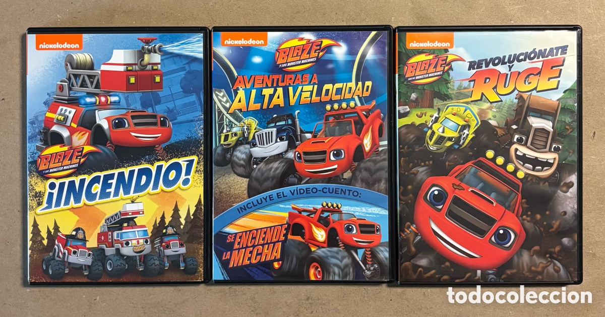 Cinema: BLAZE Y LOS MONSTER MACHINE. LOTE DE 3 DVDS NICKELODEON. VER T&Iacute;TULOS EN FOTOGRAF&Iacute;AS.