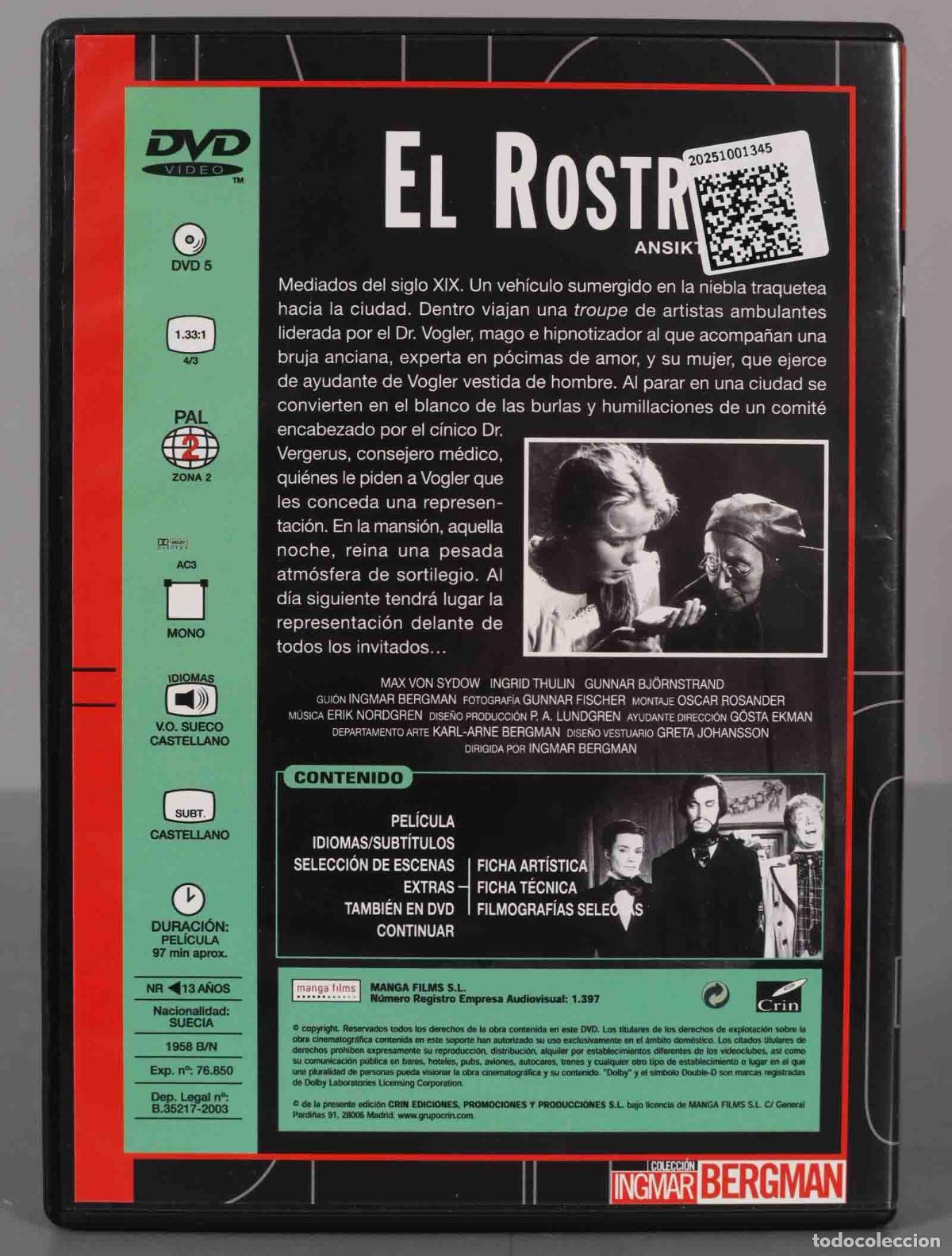 Cine: DVD. EL ROSTRO. BERGMAN - Foto 2
