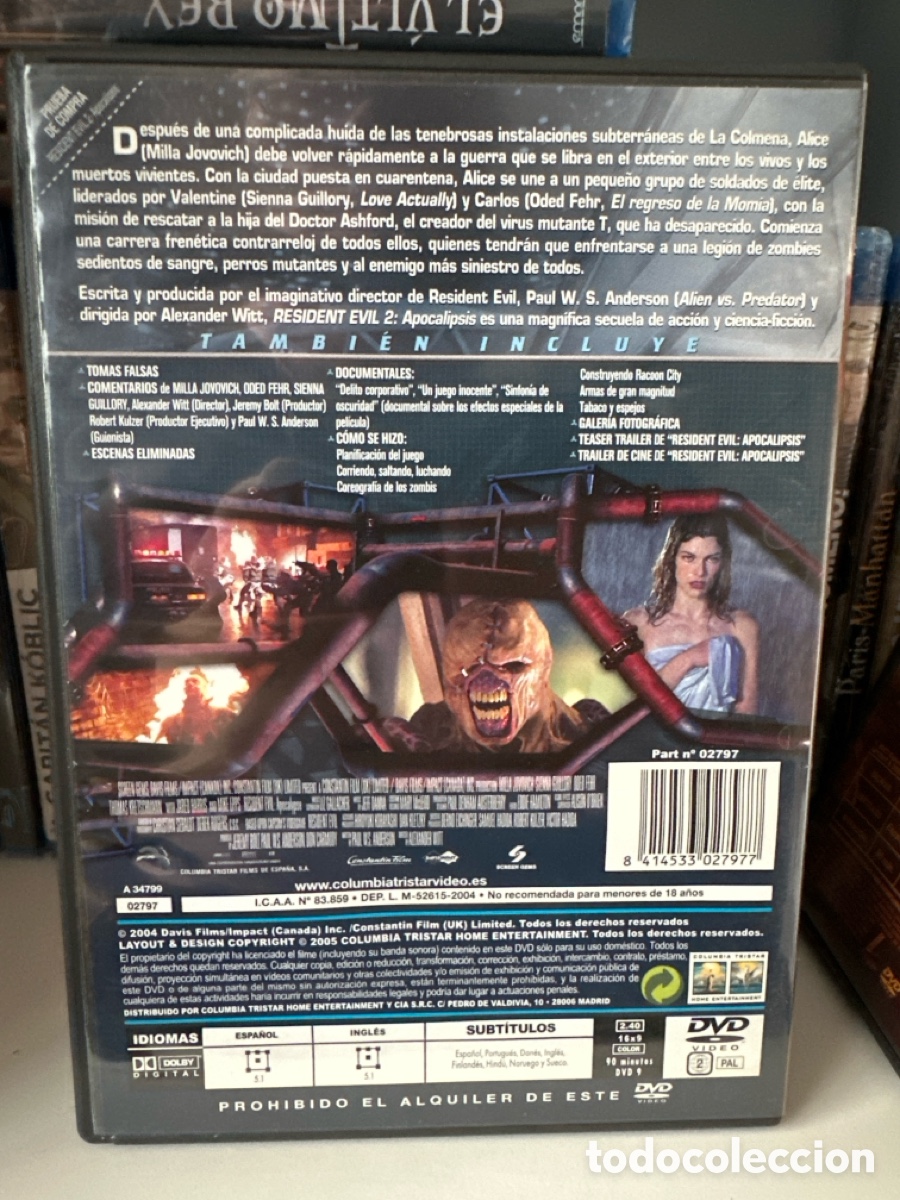 Cine: Resident Evil 2 - Apocalipsis (DVD) - Foto 2