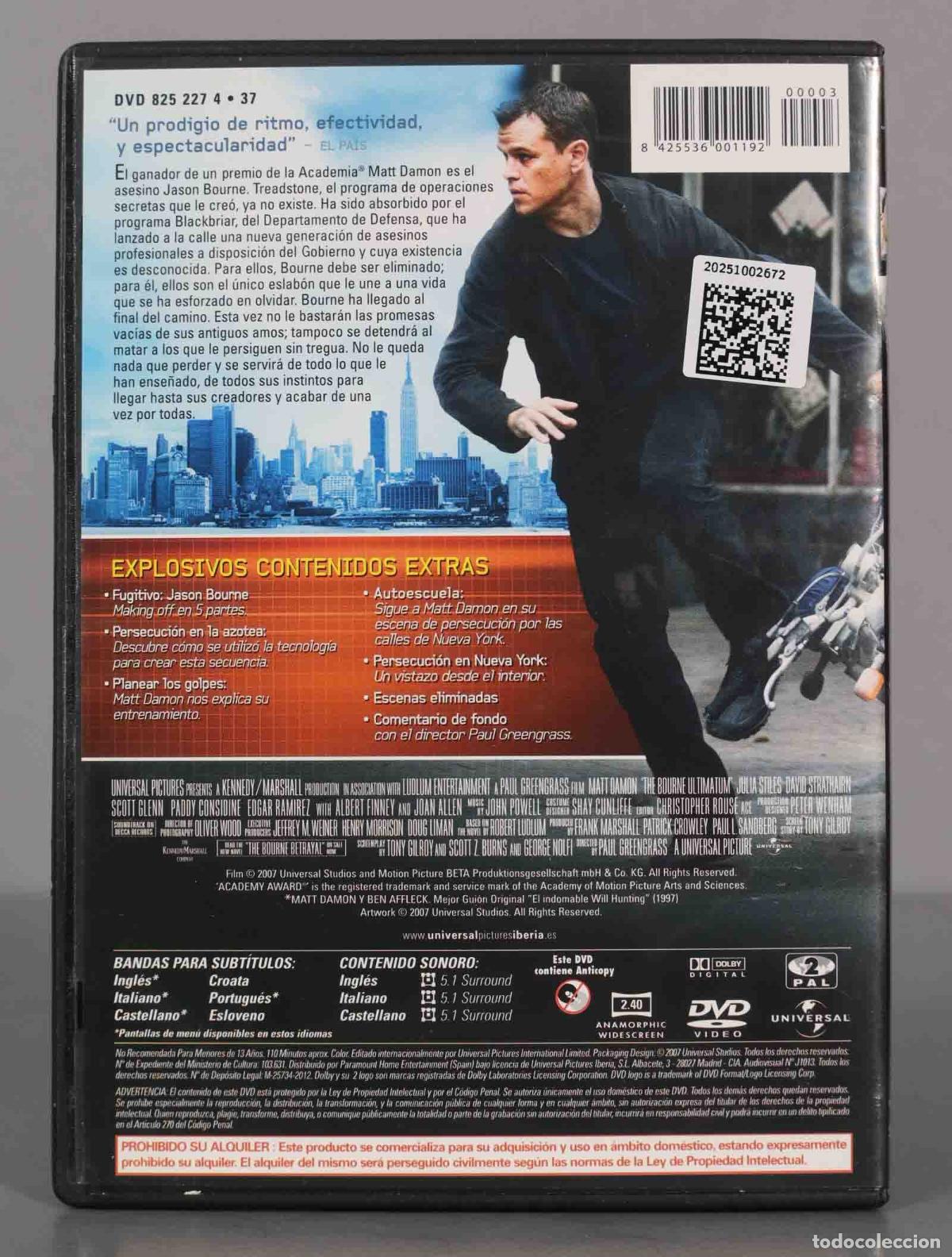 Cine: DVD. EL ULTIMATUM DE BOURNE. - Foto 2