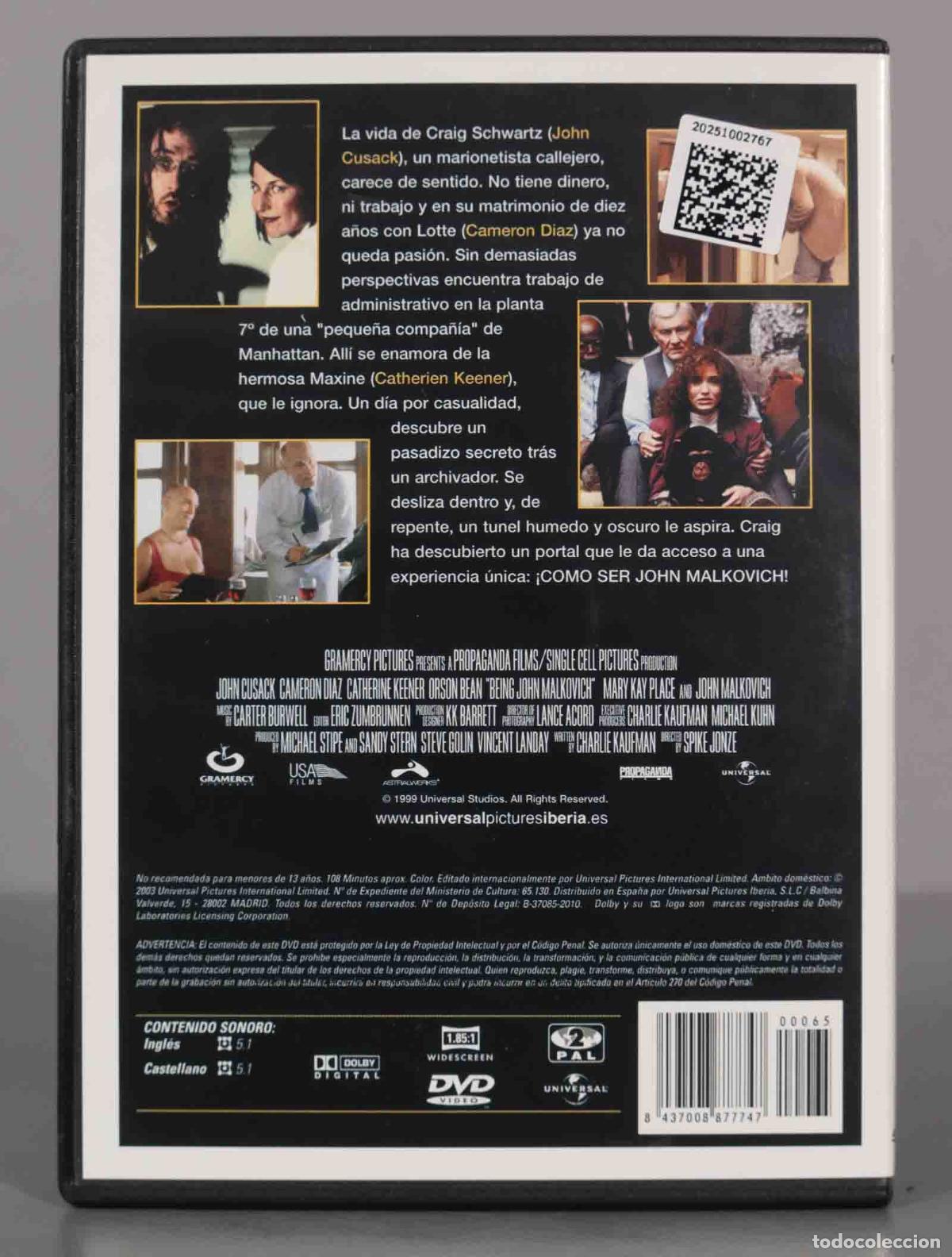 Cine: DVD. C&Oacute;MO SER JOHN MALKOVICH - Foto 2