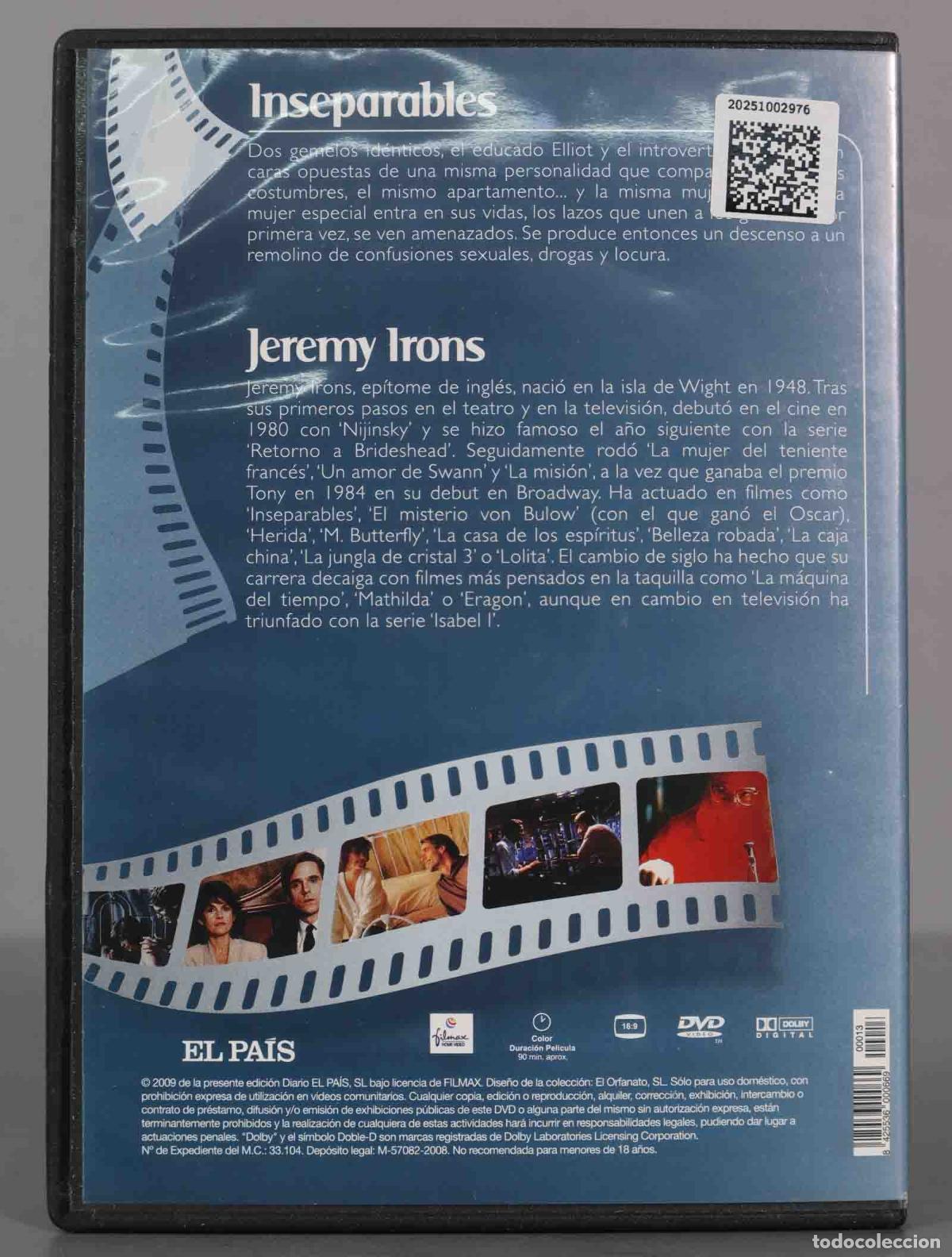 Cine: DVD. INSEPARABLES. IRONS - Foto 2