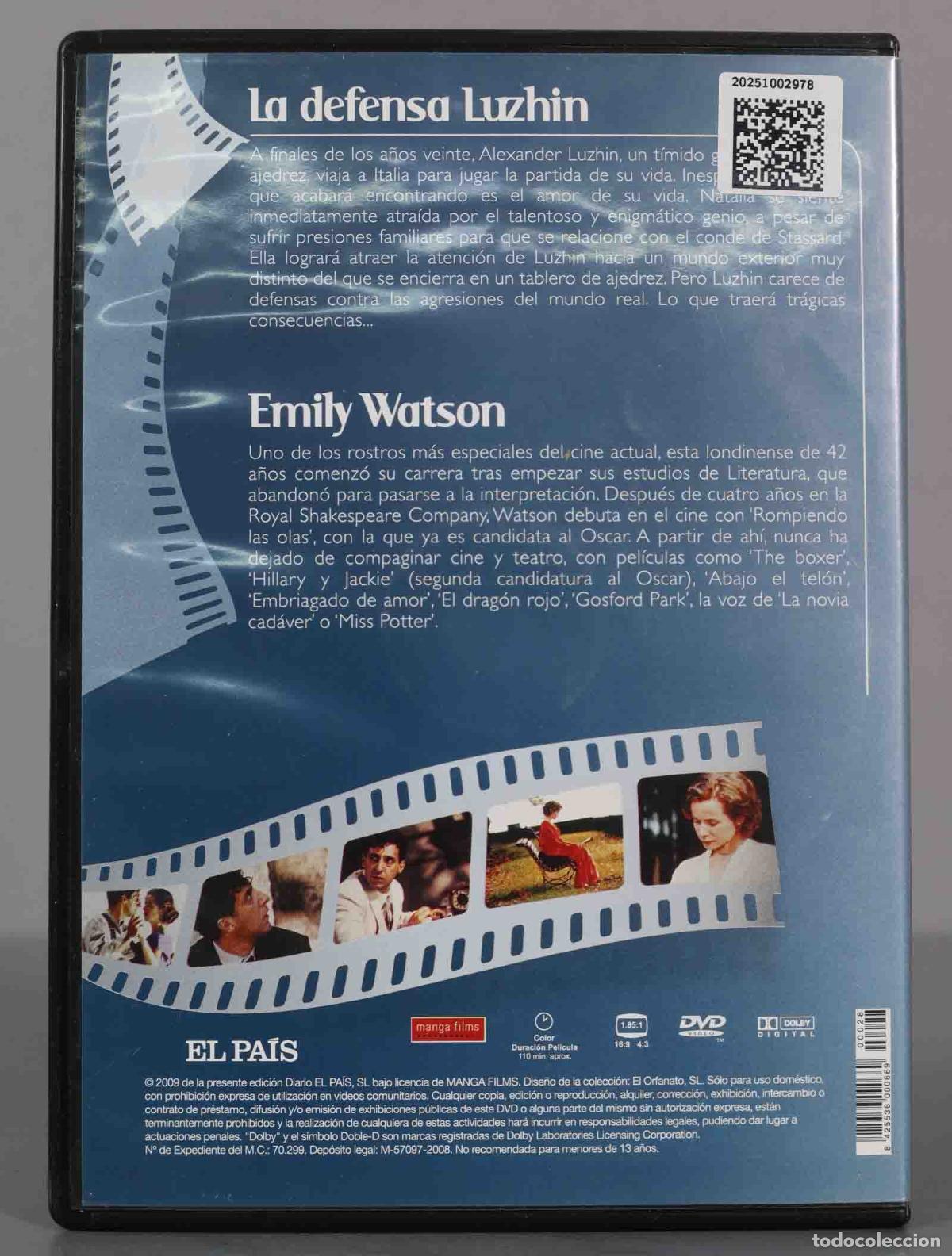 Cine: DVD. LA DEFENSA DE LUZHIN - Foto 2