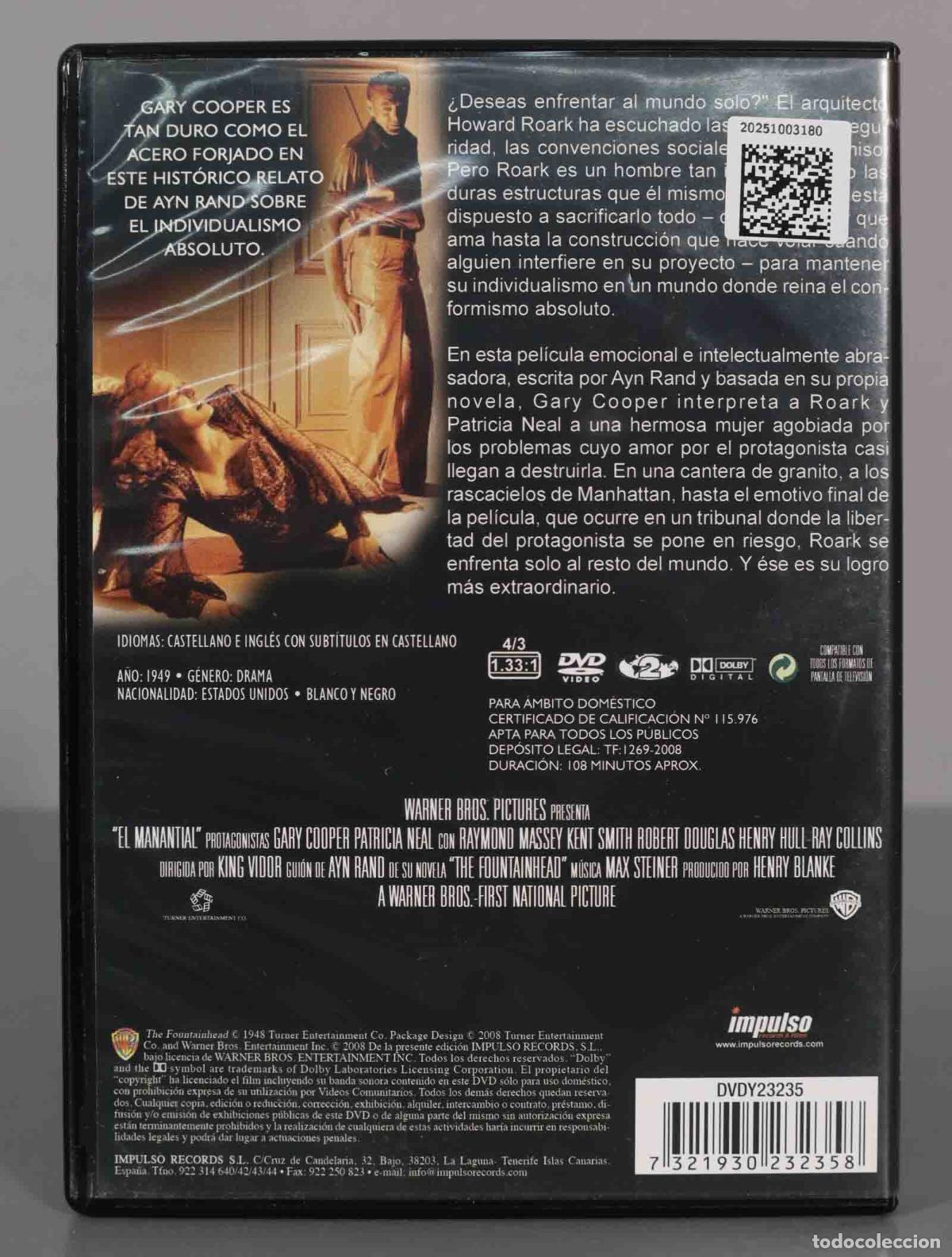 Cine: DVD. EL MANANTIAL - GARY COOPER - Foto 2