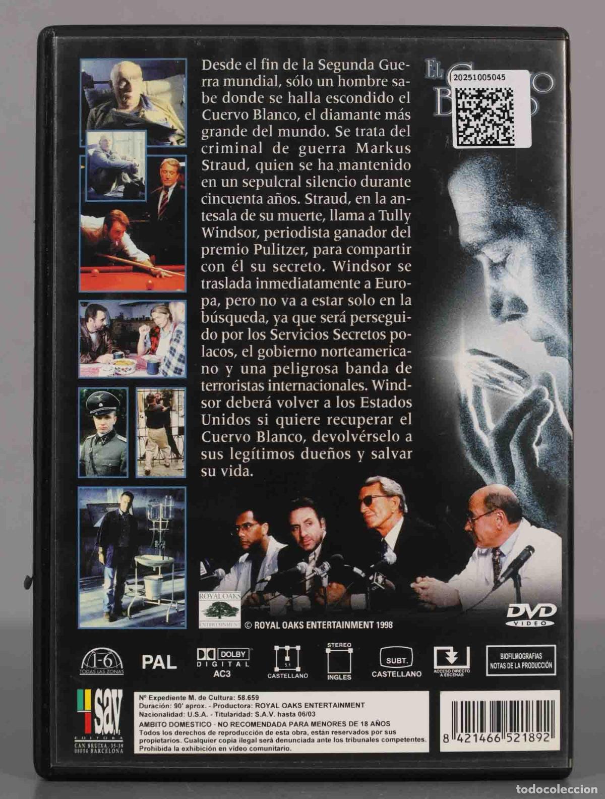 Cine: DVD. EL CUERVO BLANCO - RON SILVER, ROY SCHEIDER - Foto 2