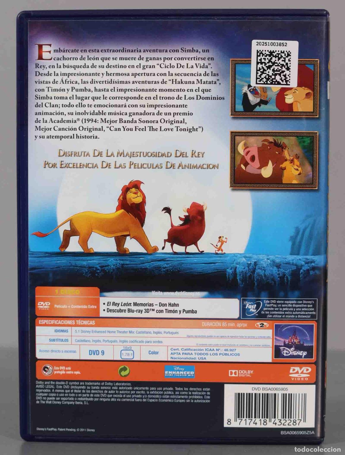 Cine: DVD. EL REY LEON DISNEY - Foto 2
