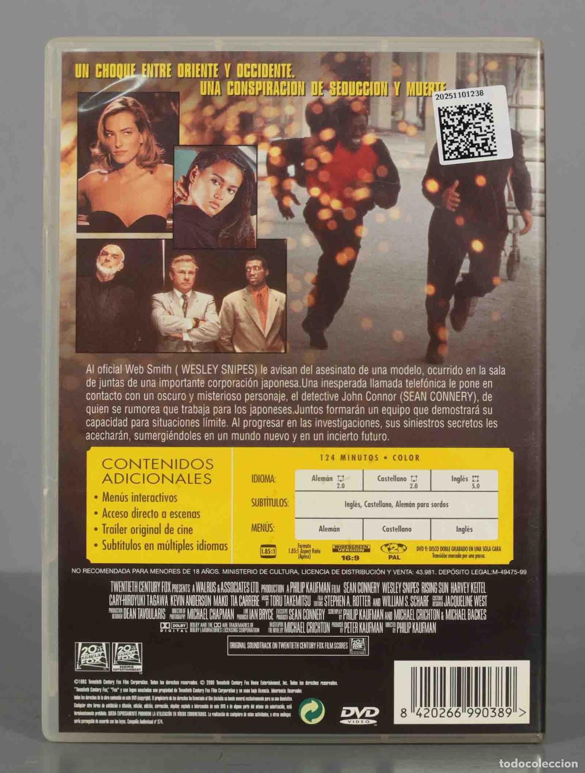 Cine: DVD. SOL NACIENTE. CONNERY. - Foto 2