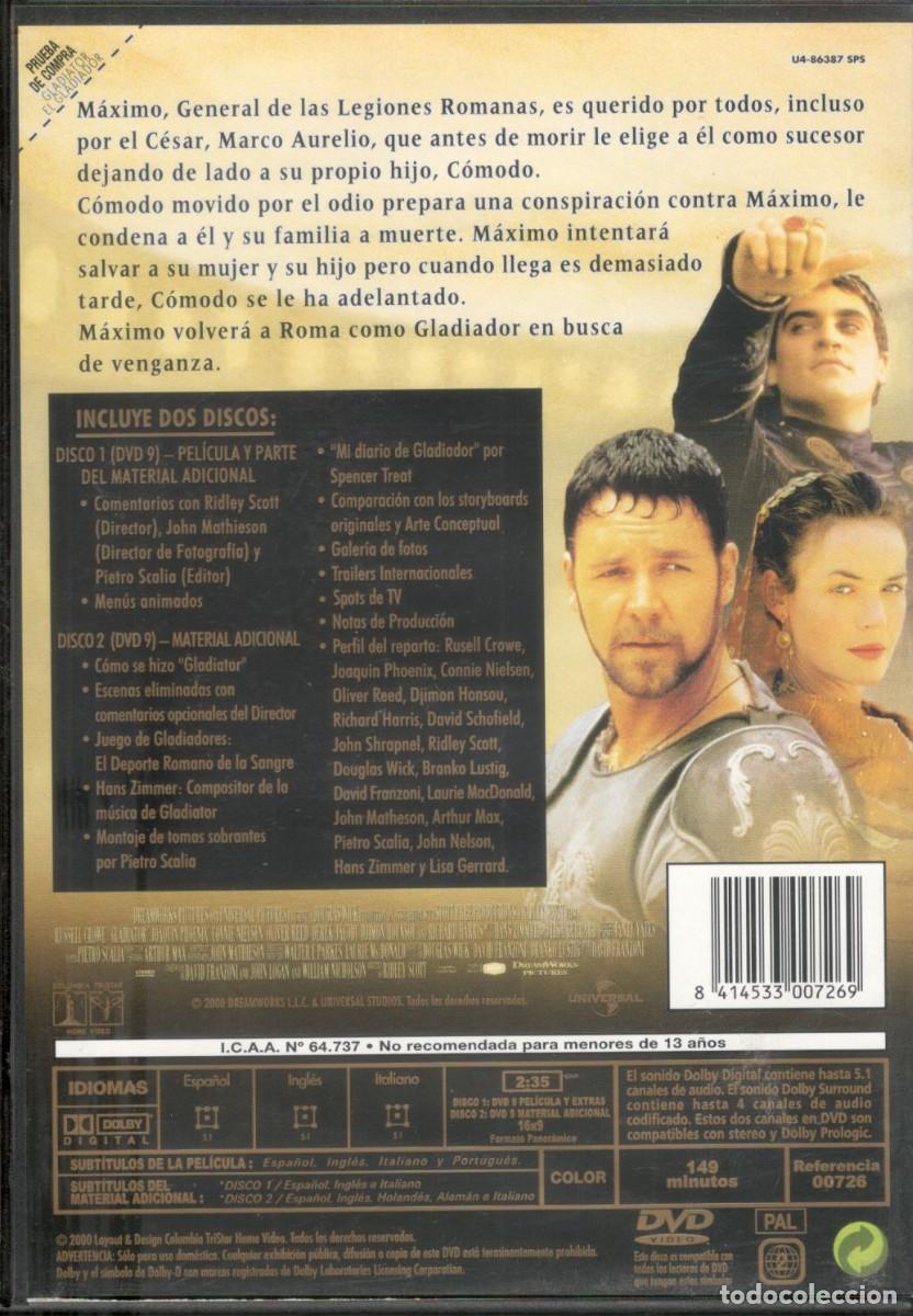 Cine: GLADIATOR - DVD 2 DISCOS - Foto 2
