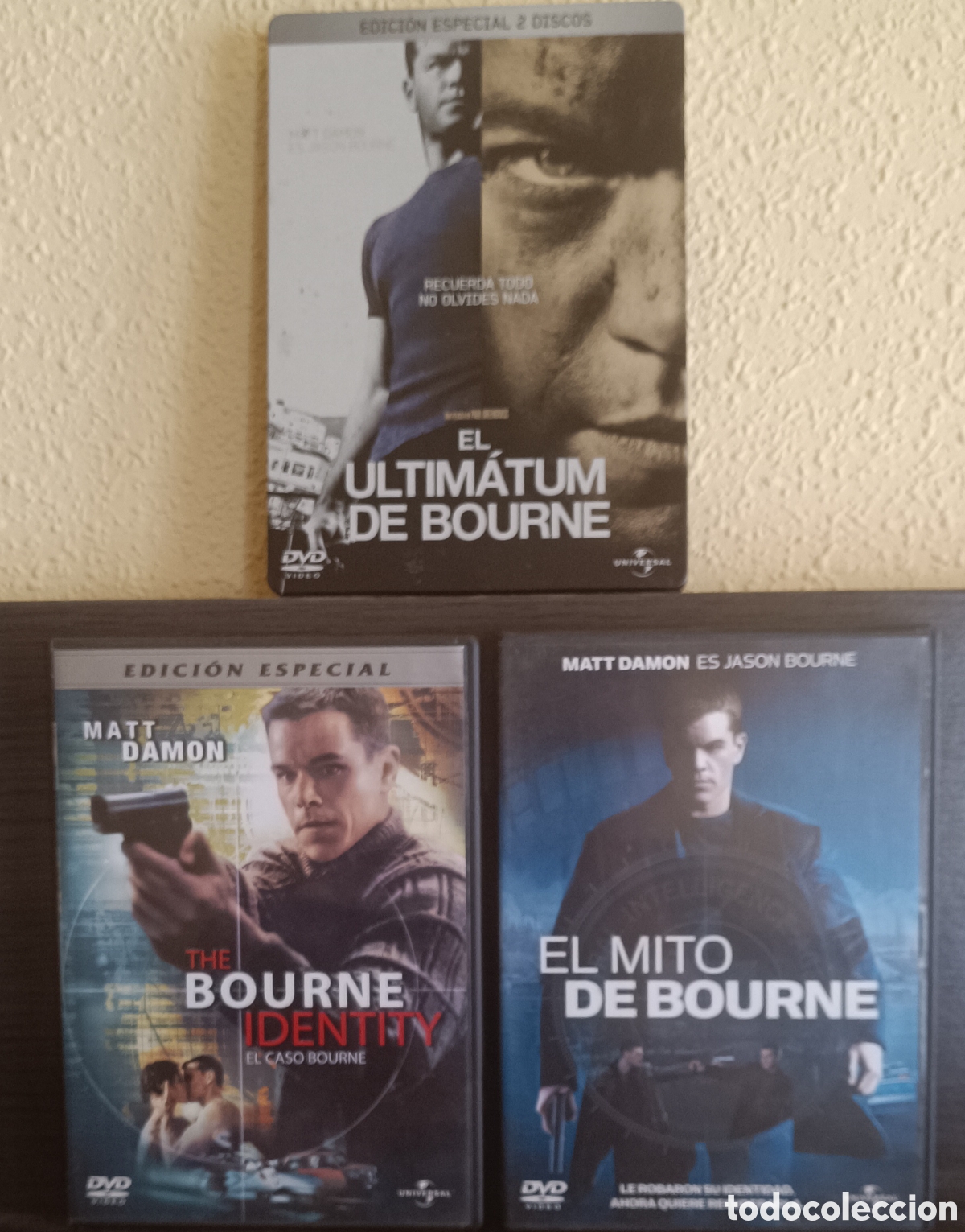 Cine: Trilog&iacute;a Jason Bourne &ndash; 4 DVDs &ndash; Ediciones Especiales + Caja Met&aacute;lica &ndash; Muy Buen Estado