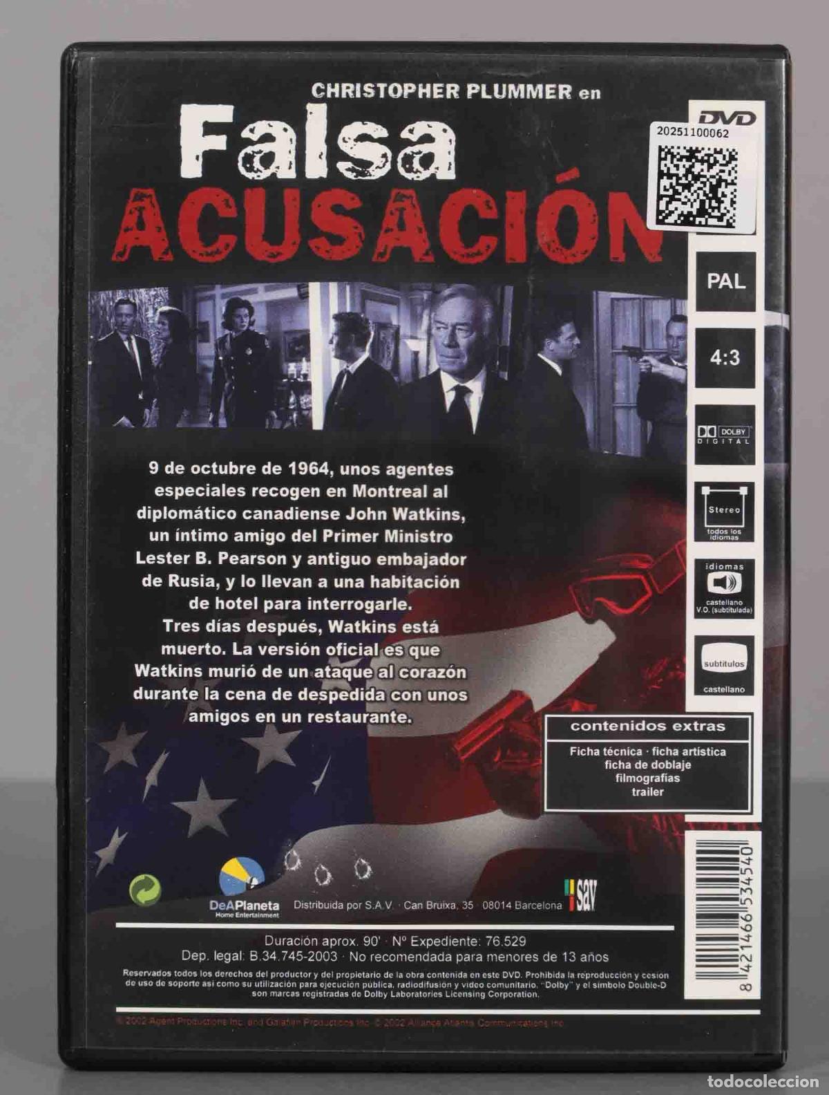 Cine: DVD. FALSA ACUSACION. CHRISTOPHER PLUMMER. - Foto 2