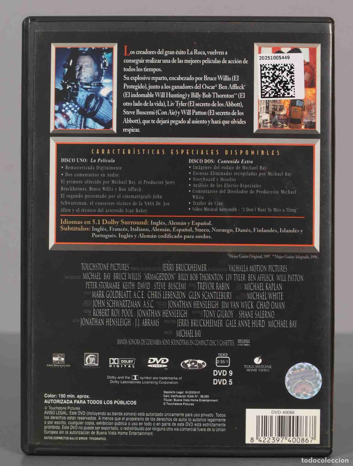 Cine: DVD. ARMAGEDON BRUCE WILLIS - Foto 2
