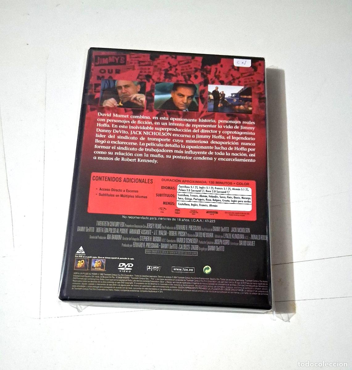 Cine: DVD &rdquo;HOFFA (UN PULSO AL PODER)&rdquo; JACK NICHOLSON DANNY DEVITO ARMANDE FOX - Foto 2