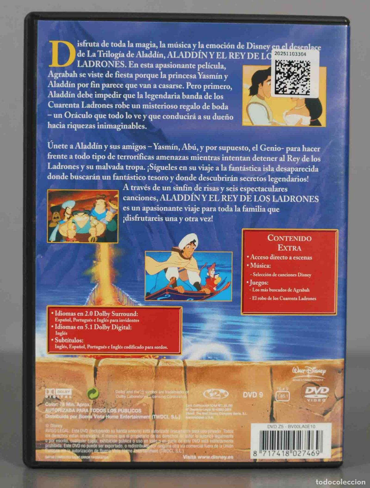 Cine: DVD. ALADDIN Y EL REY DE LOS LADRONES. - Foto 2