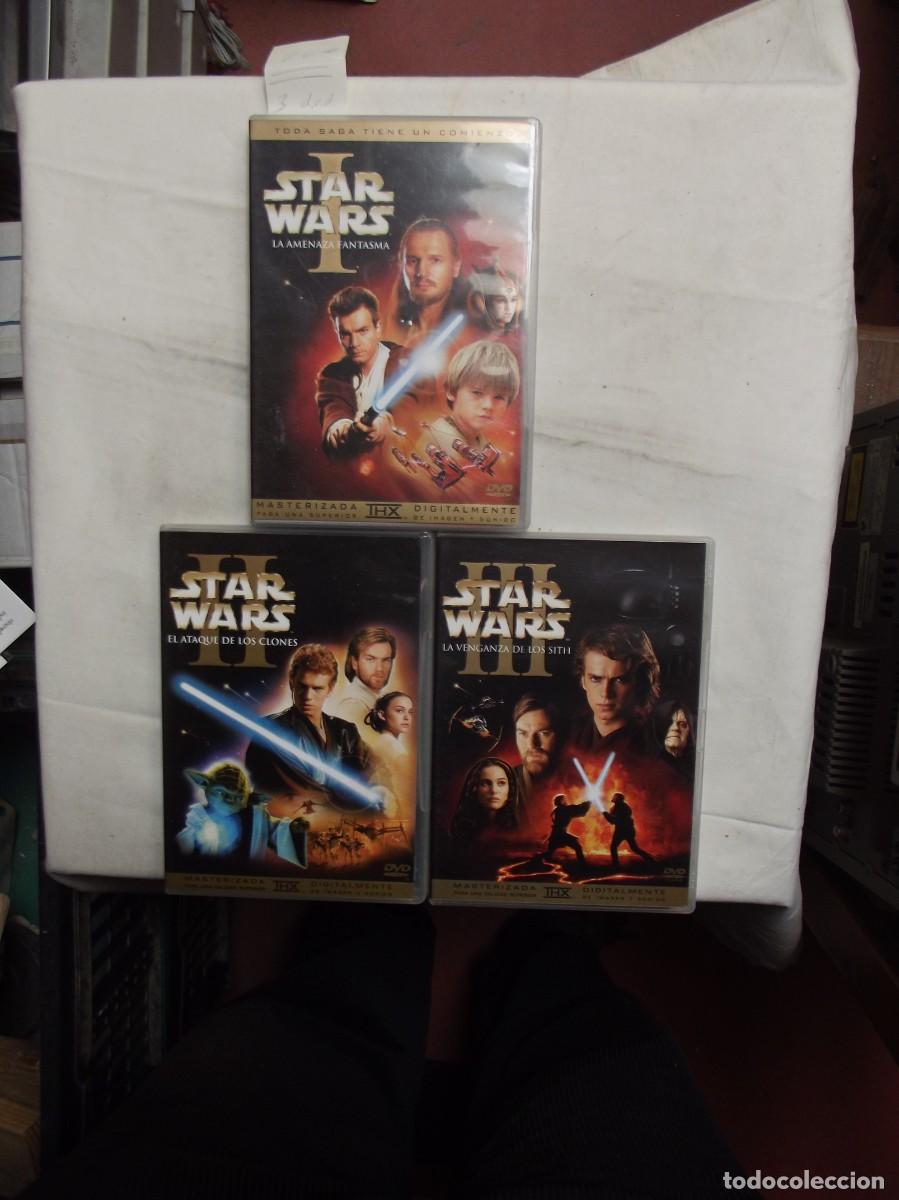 Cine: DVD STAR WARS I LA AMENAZA FANTASMA II EL ATAQUE DE LOS CLONES Y III LA VENGANZA DE LOS SITH